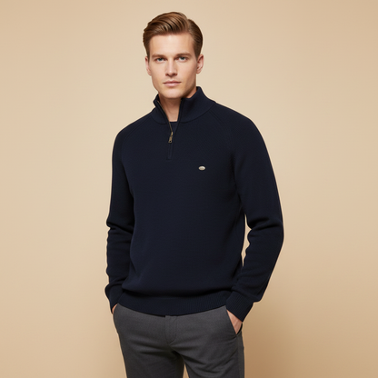 Men's Half-Zip Sweater | Slim Fit Knitted Jumper