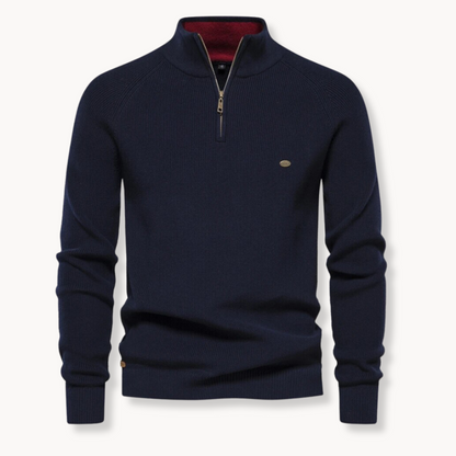 Men's Half-Zip Sweater | Slim Fit Knitted Jumper 0