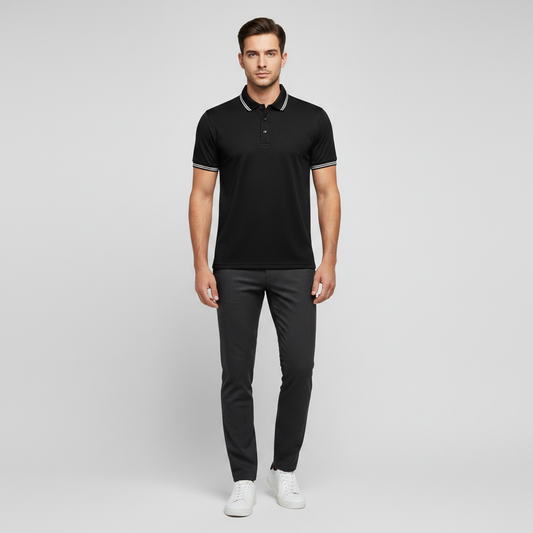 Men's Slim Fit Polo Shirt | Casual Short Sleeve Top