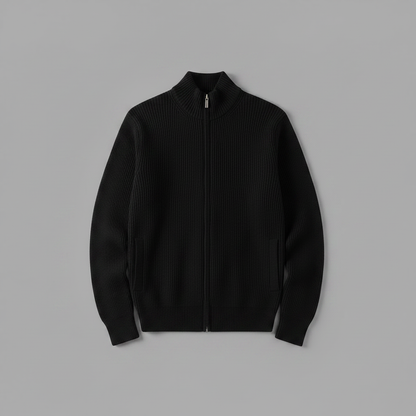 Men's Slim Fit Zip Cardigan | Stylish Ribbed Knit Jacket