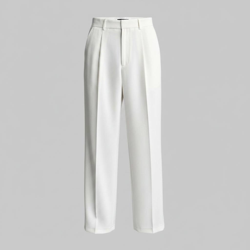 Men's Straight Fit Pleated Pants | Formal Wear