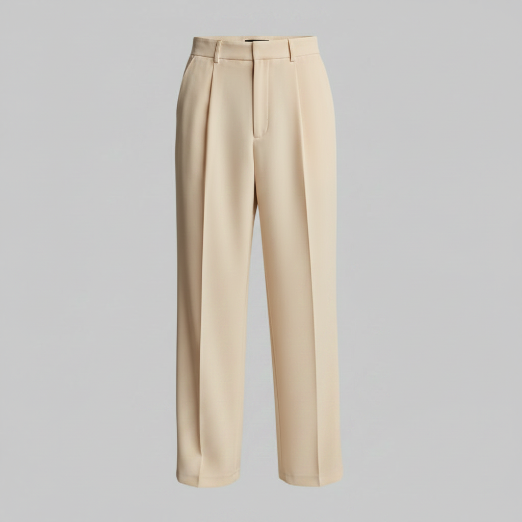 Men's Straight Fit Pleated Pants | Formal Wear