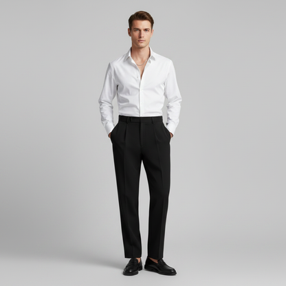 Men's Straight Fit Pleated Pants | Formal Wear