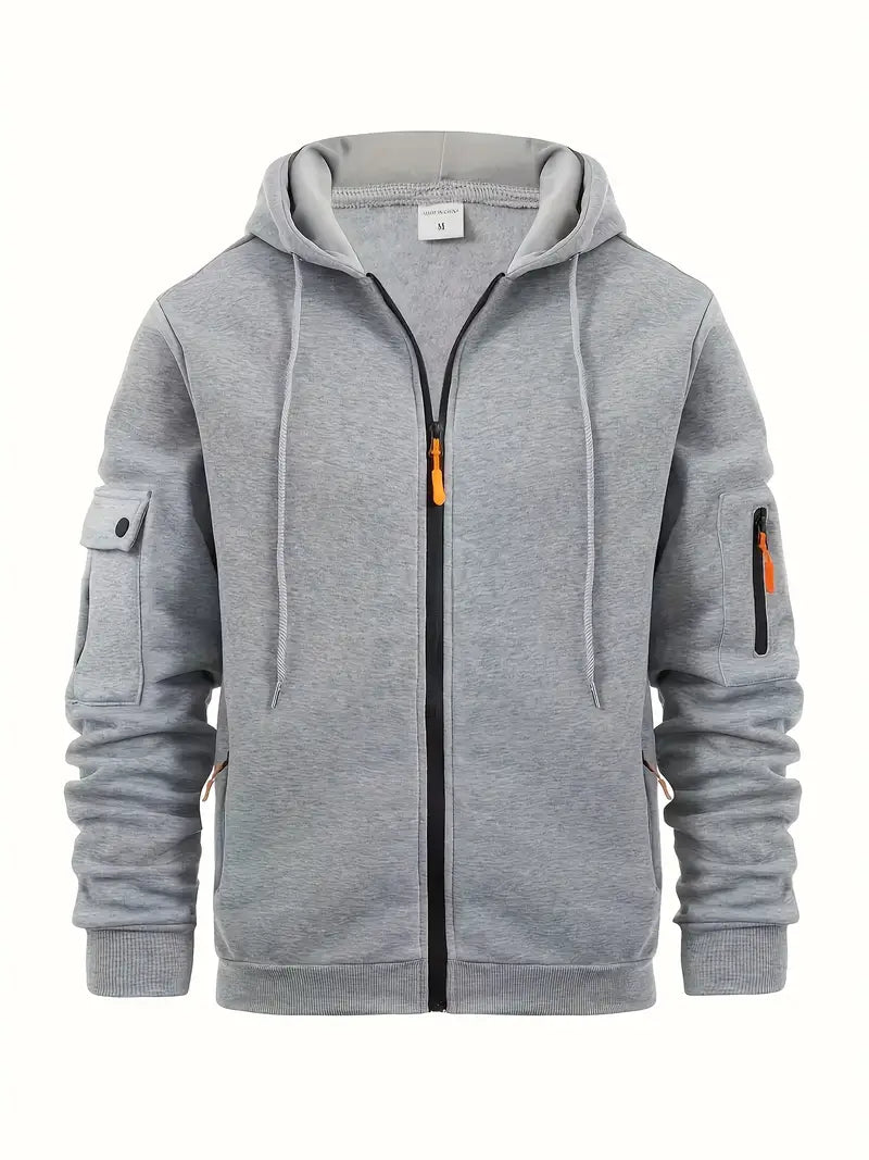 Men's Utility Zip-Up Hoodie | Stylish Sweatshirt with Pockets 1