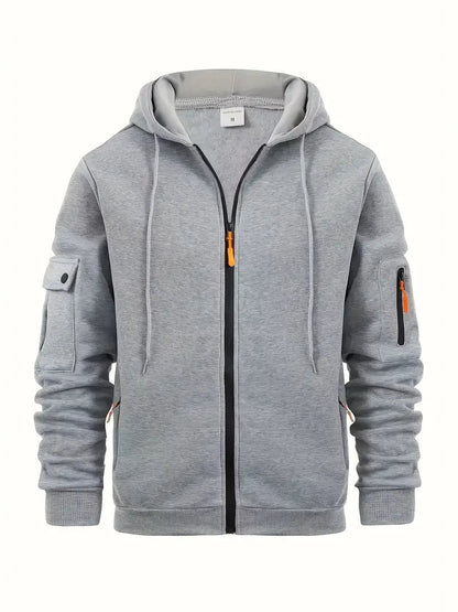 Men's Utility Zip-Up Hoodie | Stylish Sweatshirt with Pockets 1