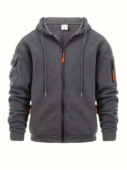 Men's Utility Zip-Up Hoodie | Stylish Sweatshirt with Pockets 2