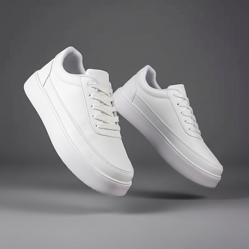 Men's White Platform Sneakers | Casual Footwear for Everyday Use