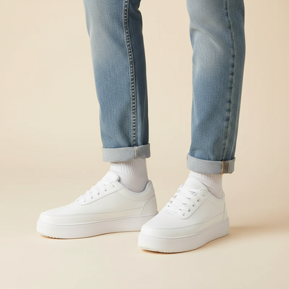 Men's White Platform Sneakers | Casual Footwear for Everyday Use